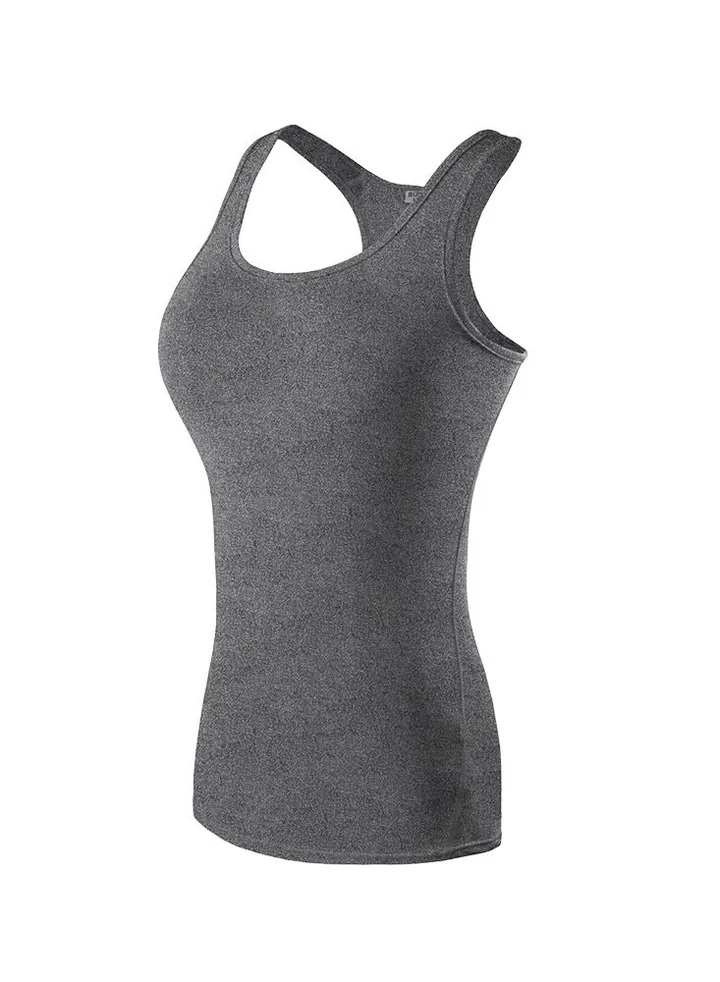Women Quick Dry Breathable Elastic Sport Vest Grey