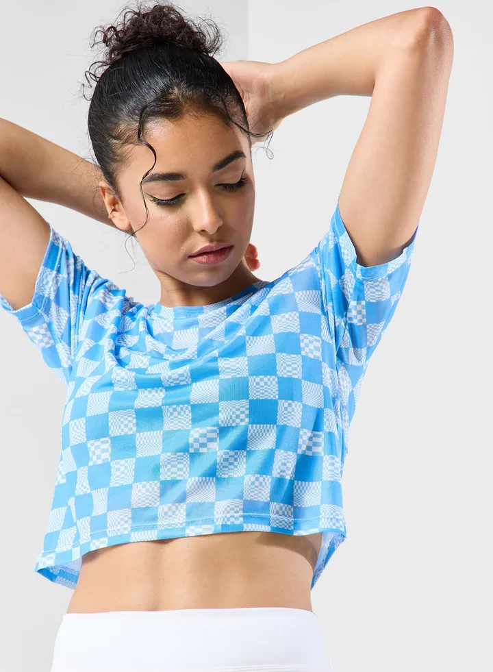 Printed Sheer Athletic T-shirt