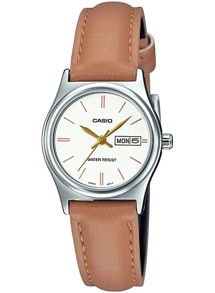 Leather Analog Watch LTP-V006L-7B2UDF