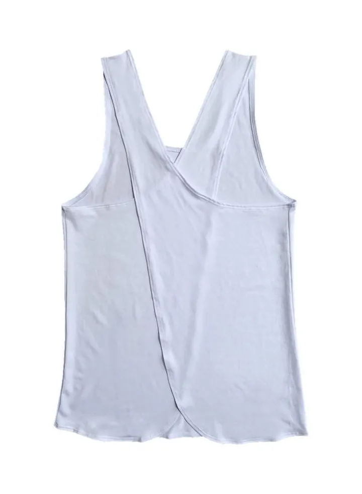 Racerback Swim Top White