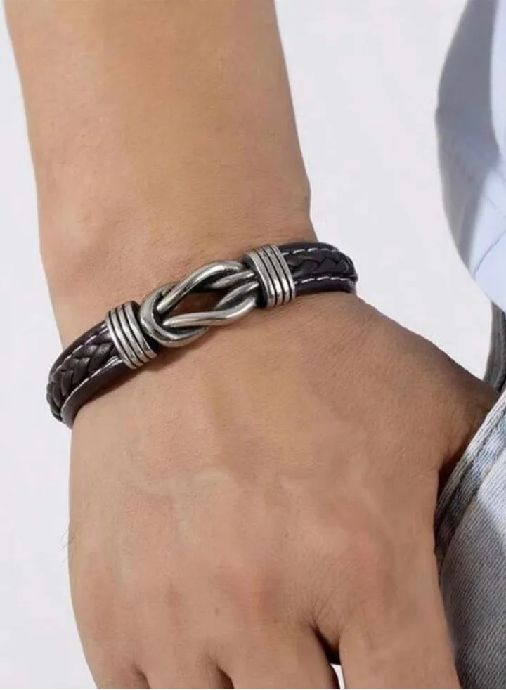 Men’s Dark Brown Bracelet Made Of High Quality PU Leather