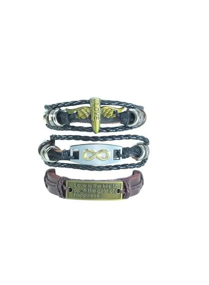 Pack Of 3 Leather Bracelet