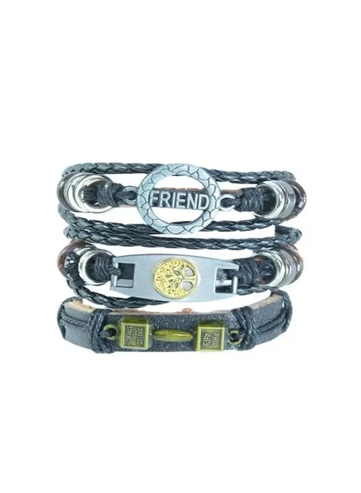 Pack Of 3 Leather Bracelet