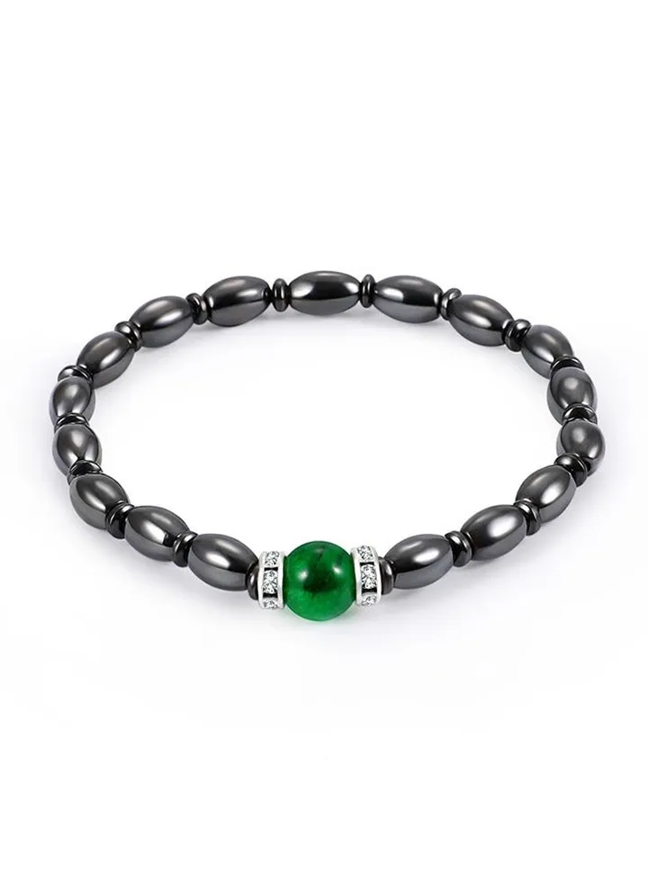 Weight Loss Magnetic Bracelet, Magnetic Bracelets Jewelry Black And Green Stone For Healthcare Weight Loss Pain Relief, Gift For Men And Women