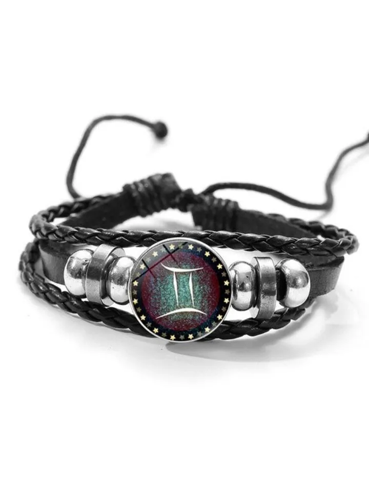 Twelve Constellations Gemstone Retro Handmade Bracelet