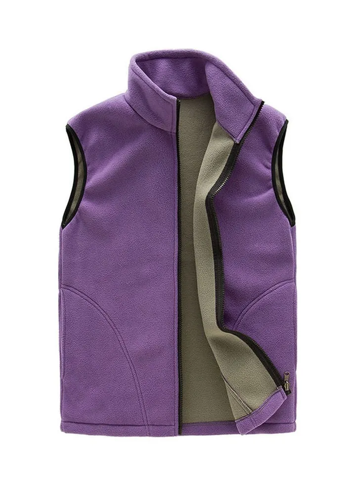 Solid Fleece Vest Purple/Green