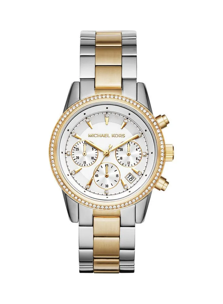 Women's Chronograph Round Shape Stainless Steel Wrist Watch - MK6474 - 37 mm