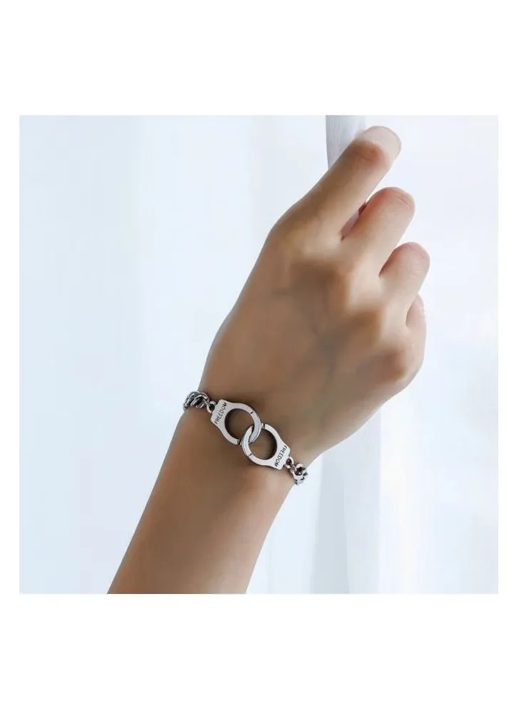 Silver chain link bracelet