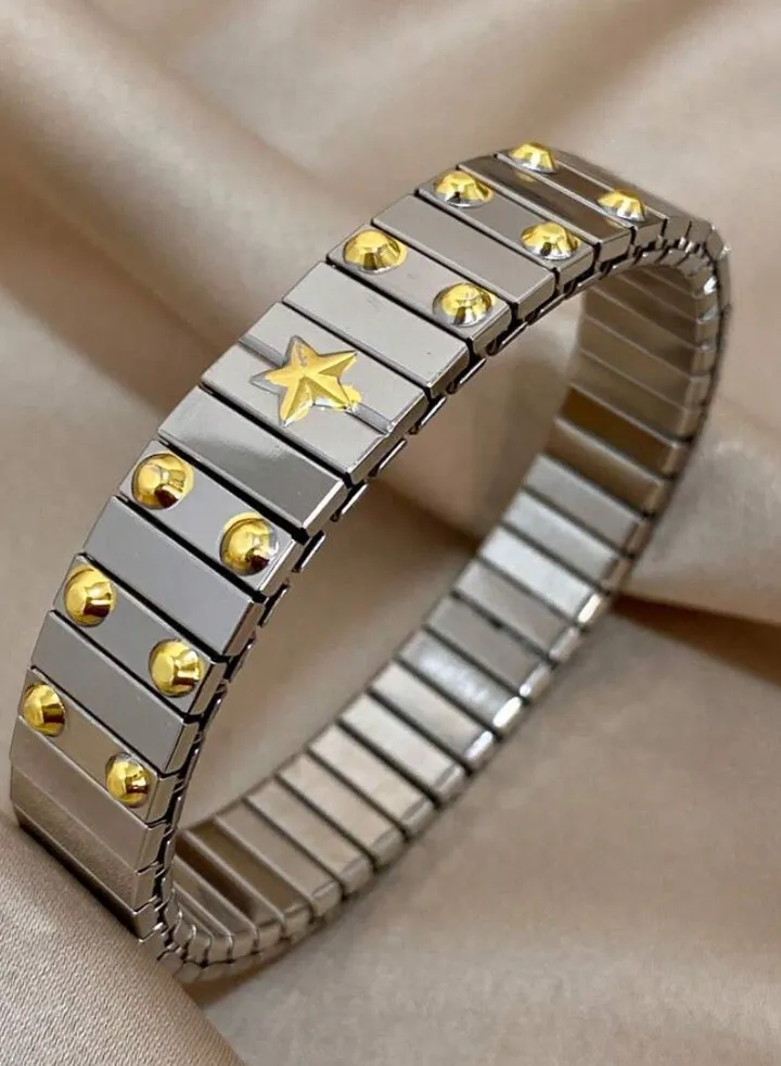 Elegant And Modern Elastic Stainless Steel Bracelet For Men