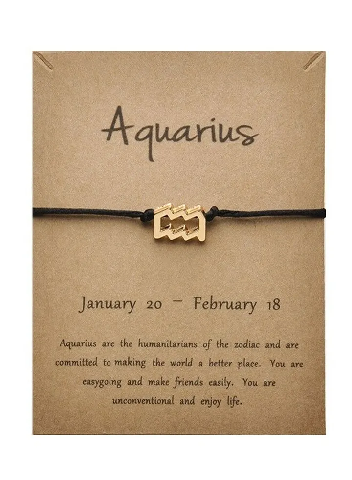 Aquarius Zodiac Woven Rope Bracelet