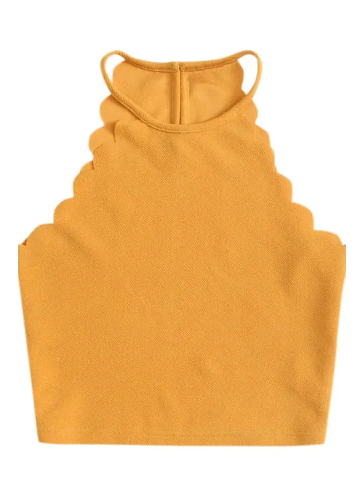 Sleeveless Vest Sling Top Yellow