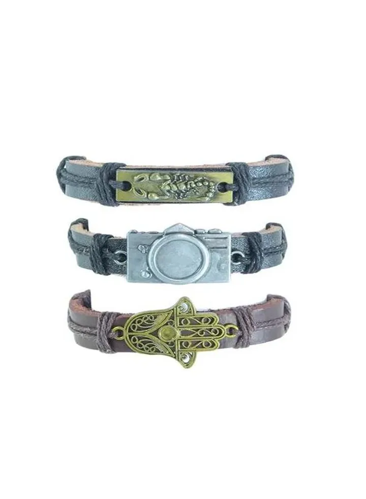Pack of 3 Leather Bracelet