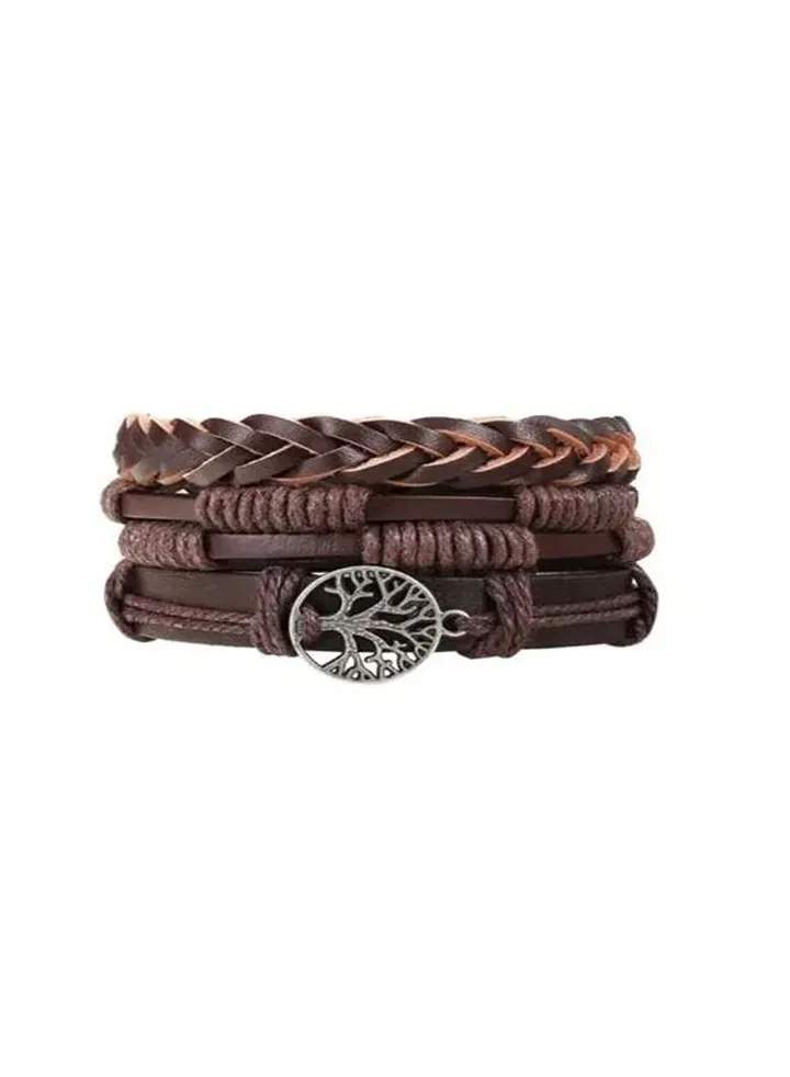 3-Piece Faux Leather Bracelet
