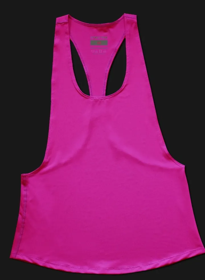 Sports Fitness Quick Drying Large Low Neck T-Shaped Sleeveless Vest