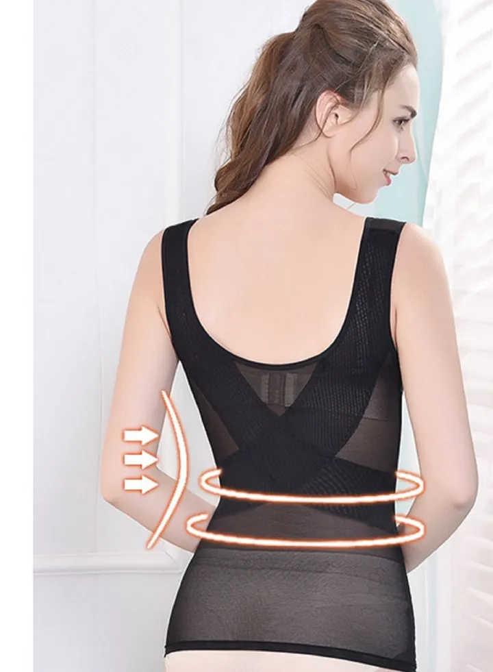 Body Beautifying Waistband Vest Black