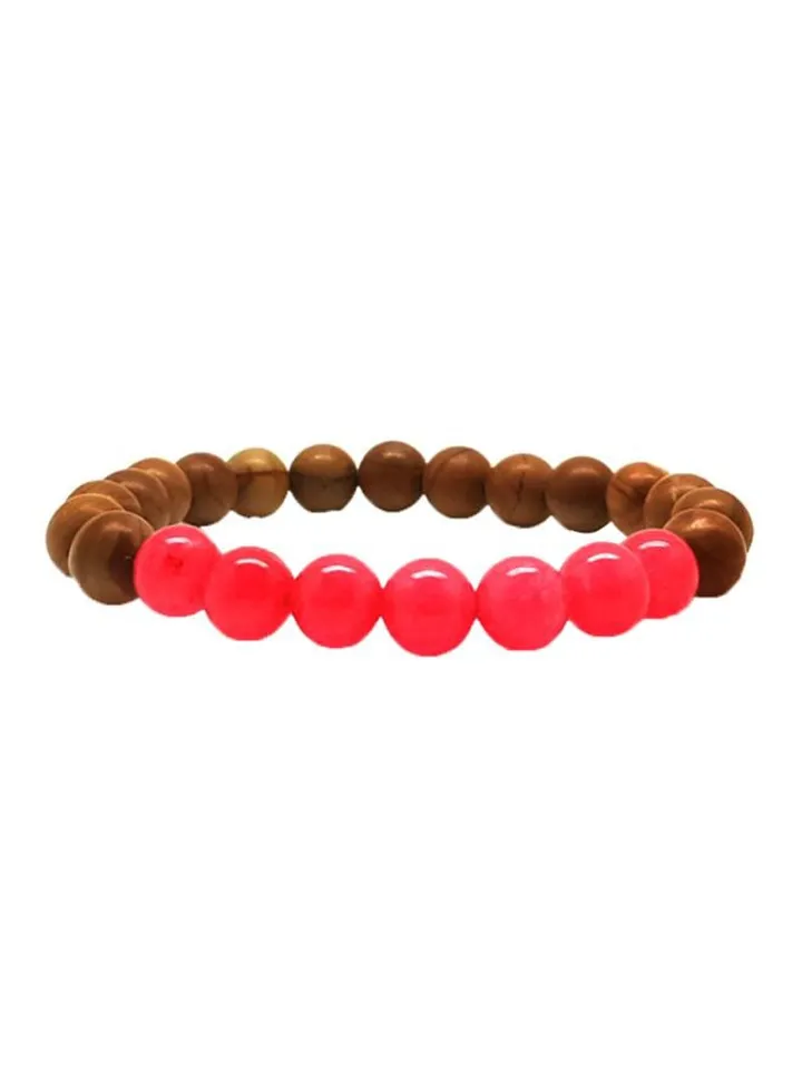 Beaded With Jade And Sandalwood Bracelet