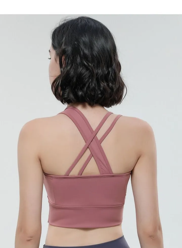 Yoga sports running fitness vest Pink