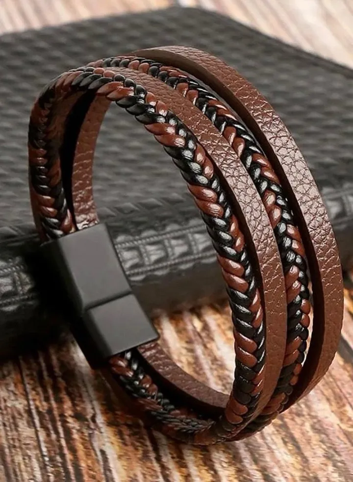 Elegant High Quality Of PU Leather Bracelet For Men