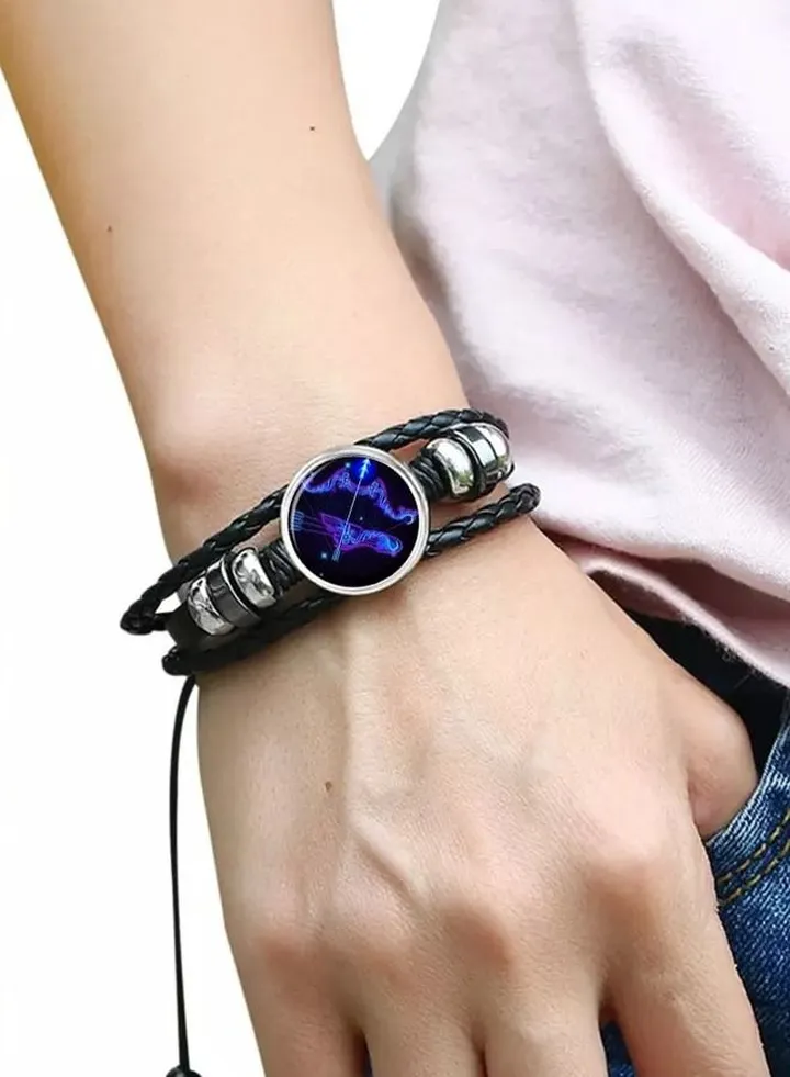 Gemstone Horoscope Leather Bracelet