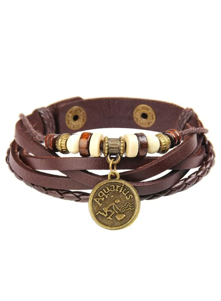 12 Constellations Beads Multilayer Bracelet with (Aquarius)