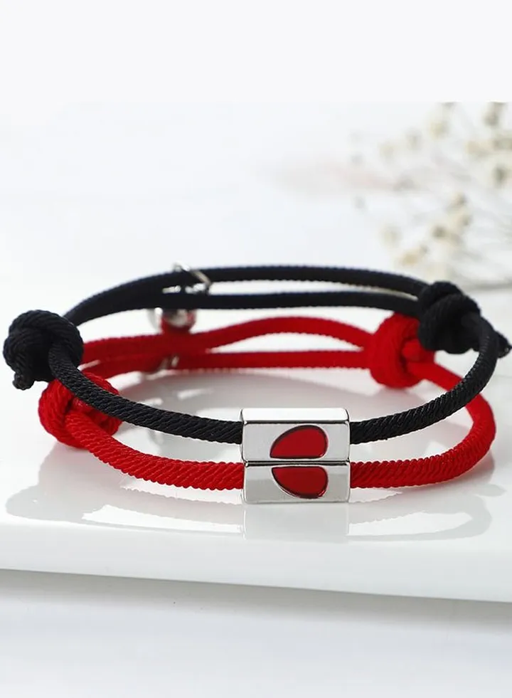 2-Piece Magnetic Heart Alloy Bracelet