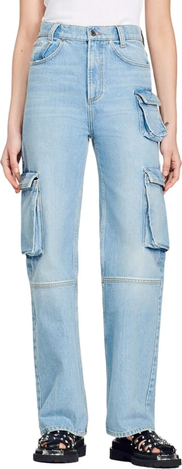 Cookie High Waist Denim Cargo Jeans