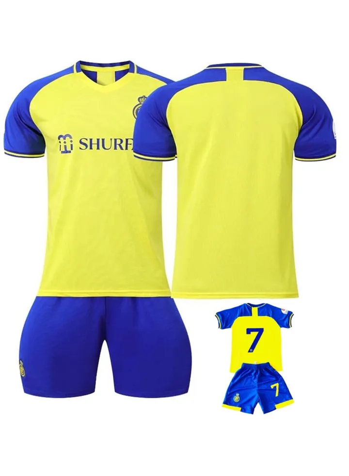 Al Nassr Home Jersey Kit 2022/23 Kids, Men & Women (Jersey+Shorts)