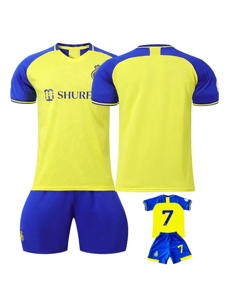 Boys Girls Kids Football Jersey Al-Nassr FC Home sport Uniforms set men women