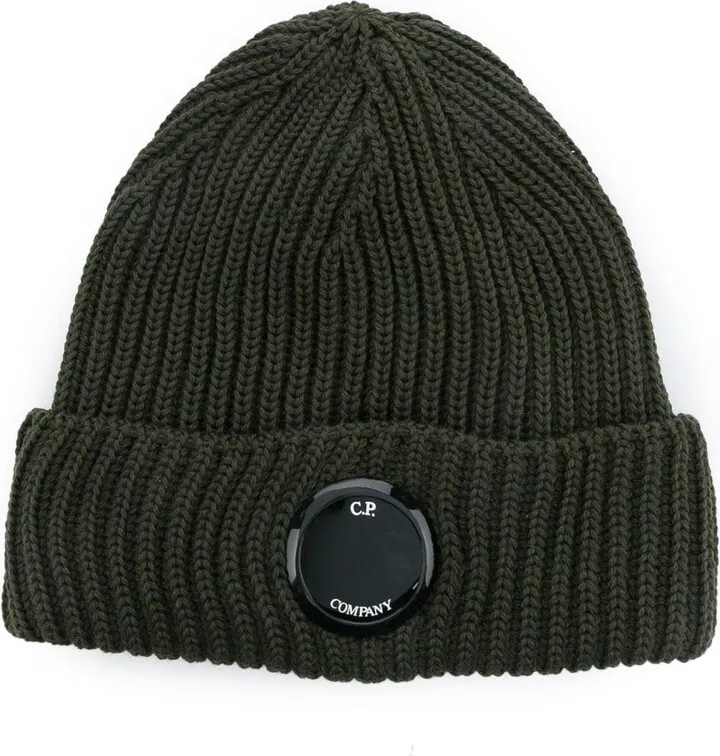 Lens-detail wool beanie