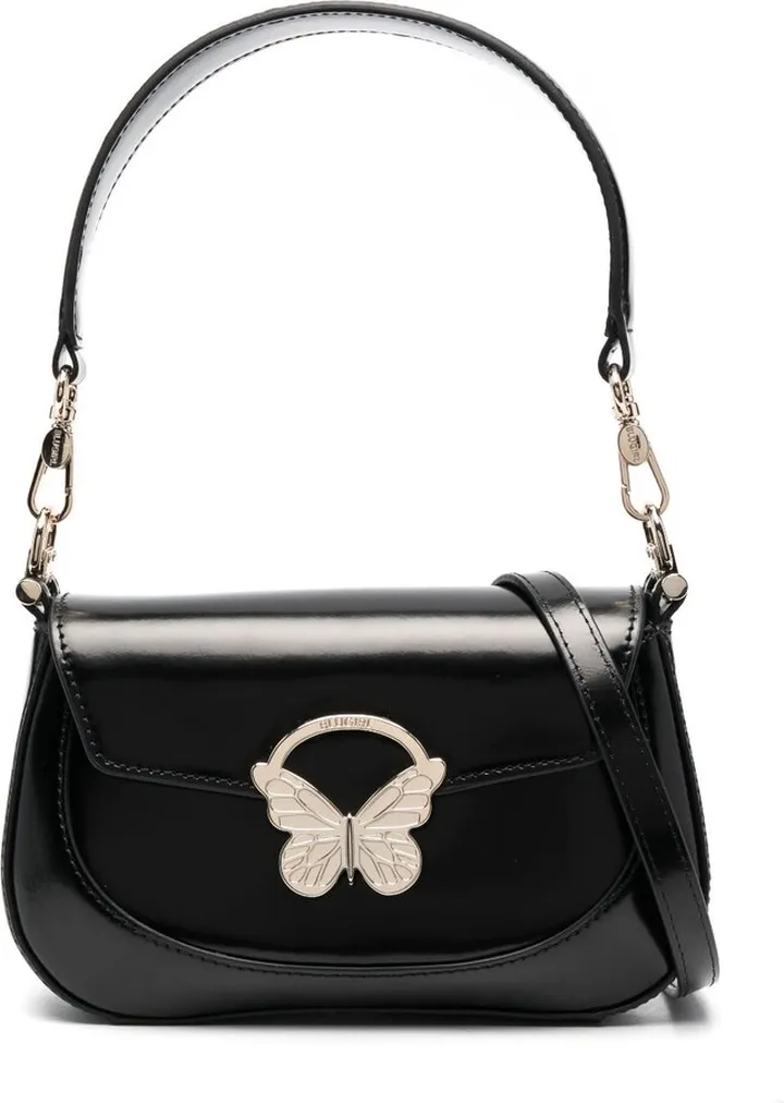 Butterfly-Plaque Leather Bag