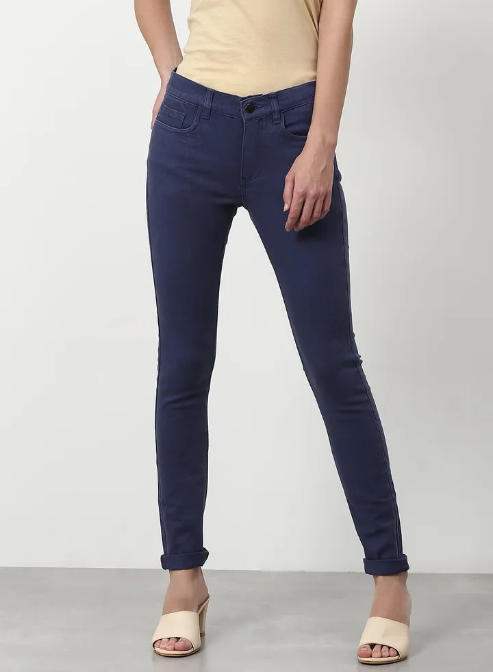 Casual Skinny Fit Jeans Dark Blue