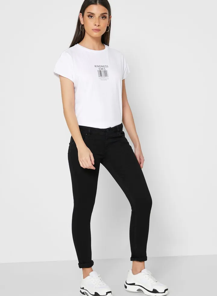 Dark Wash Skinny Jeans Black