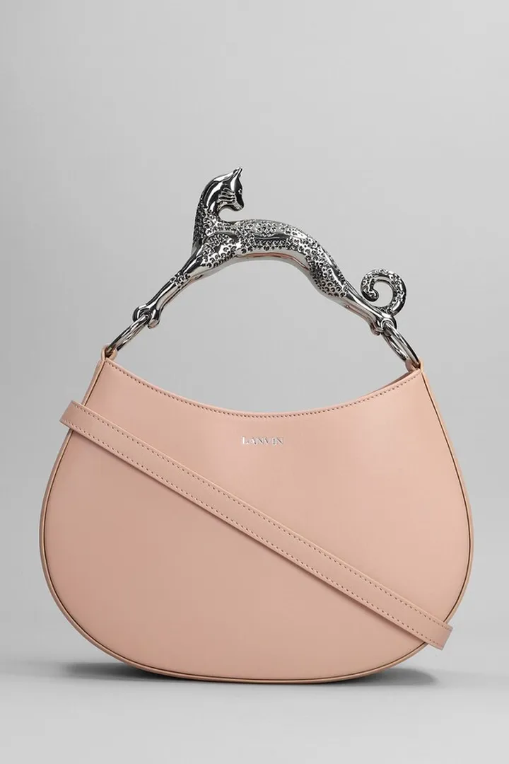 Hand Bag In Rose-pink Leather