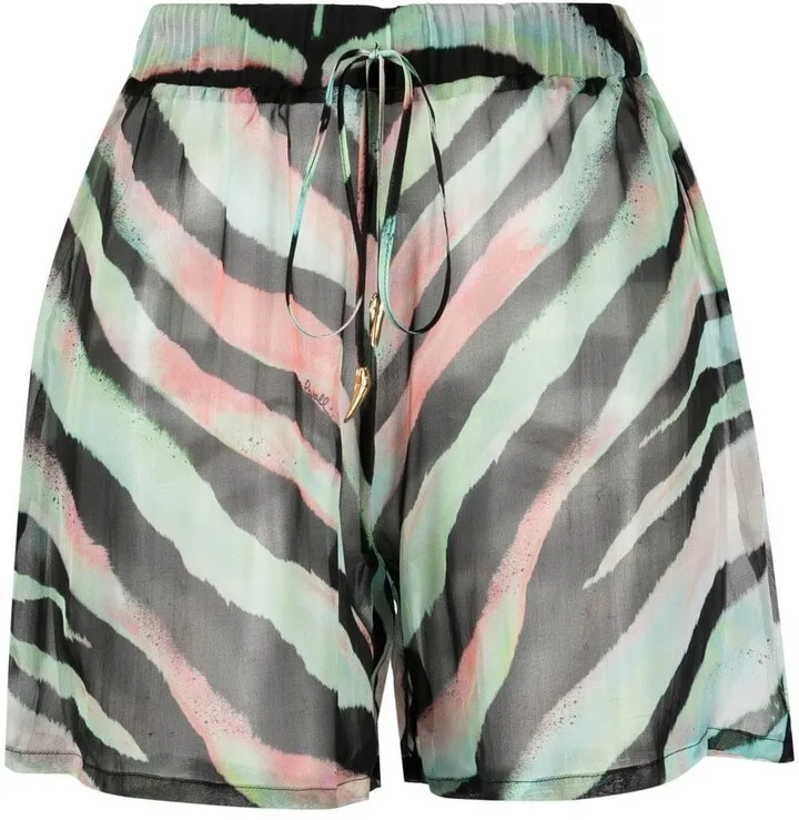 Zebra Print Drawstring Shorts
