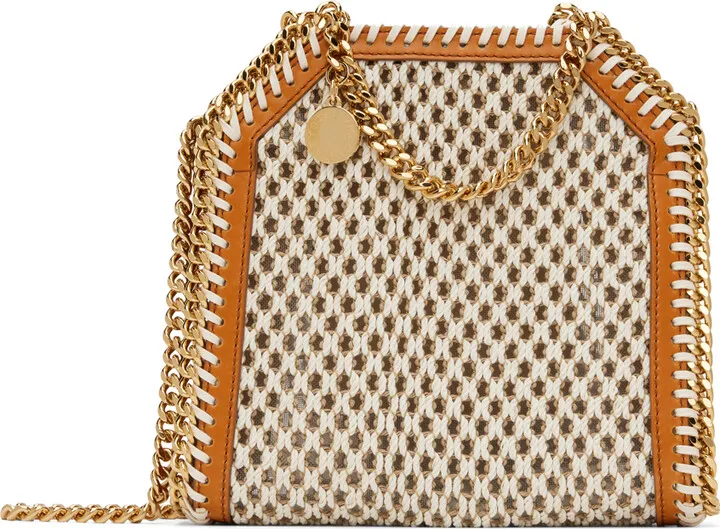 Stella McCartney Off-White & Brown Tiny Falabella Bag