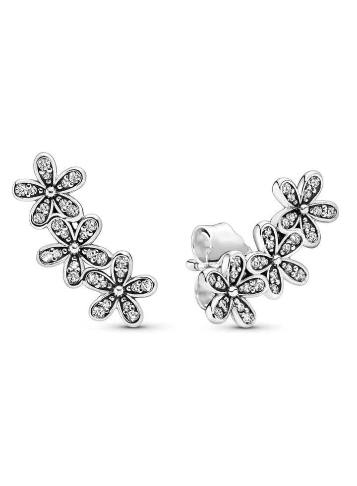 Pandora Jewelry Daisy Flower Stud Earrings Cubic Zirconia Sterling Silver