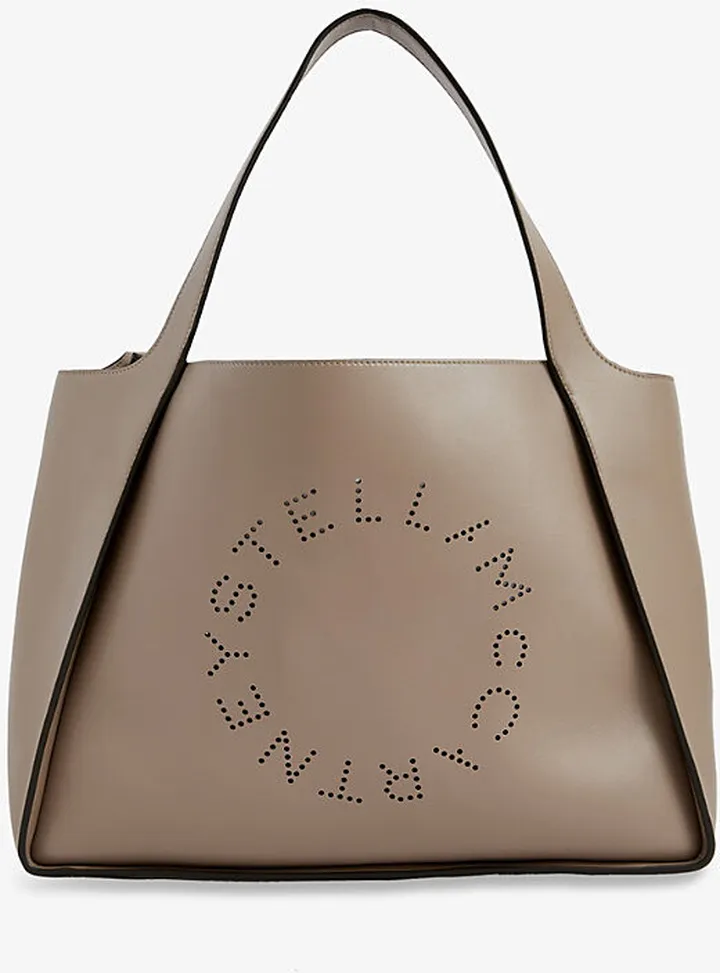 Womens Brown Womens Moss Circle Faux Leather Tote bag
