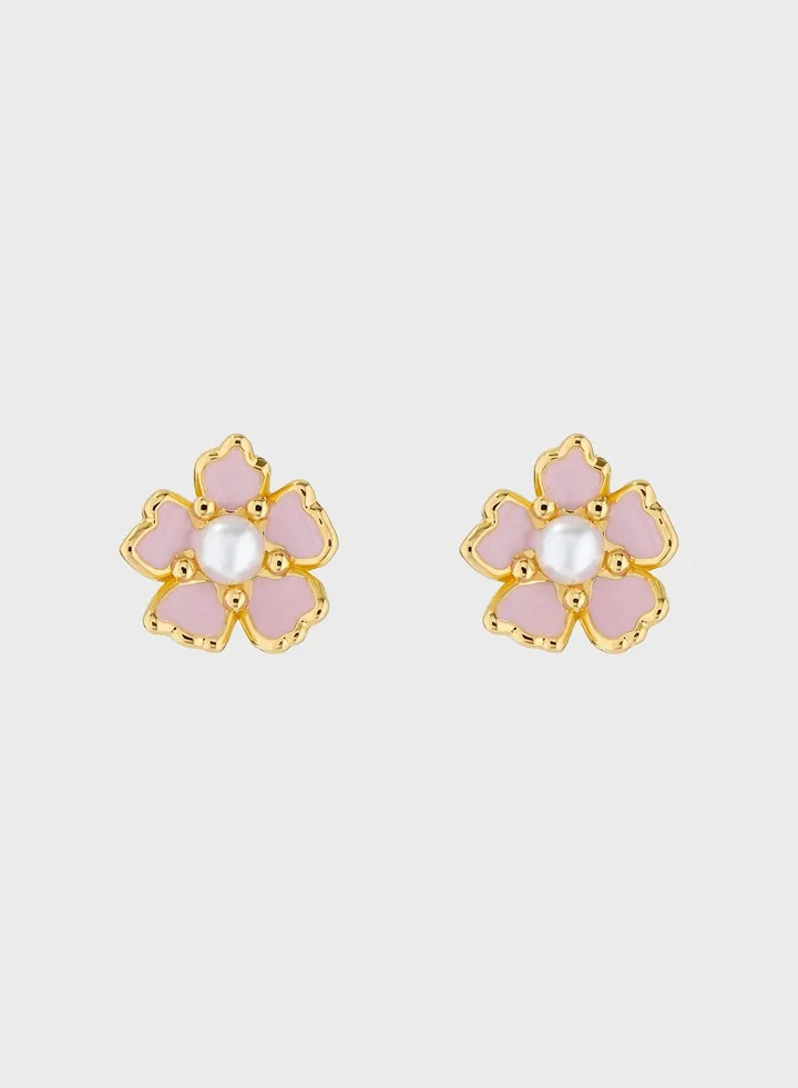 Peti Painted Flower Stud Earrings