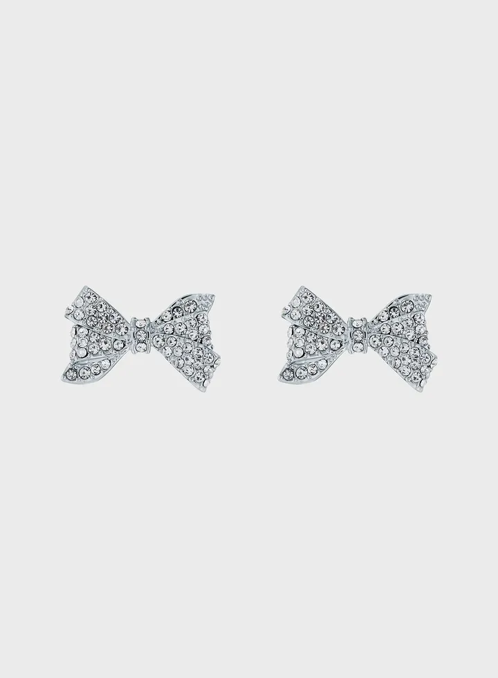 Barseta Crystal Bow Stud Earrings