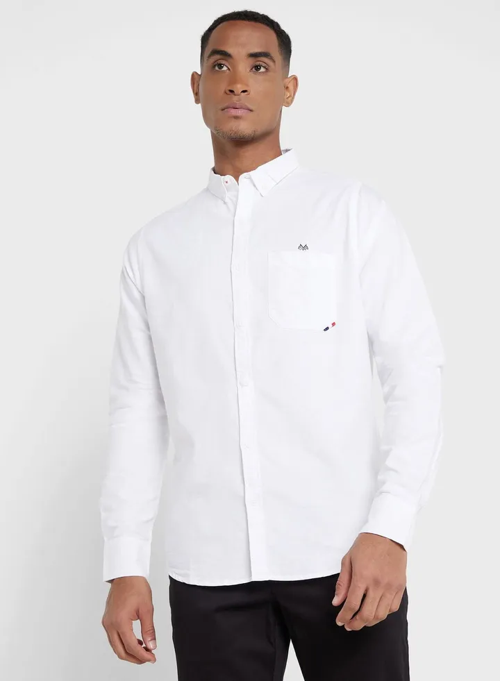 Thomas Scott Men White Pure Cotton Slim Fit Casual Shirt