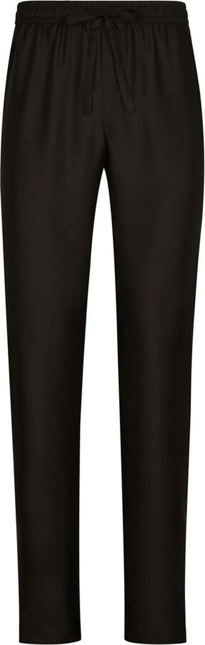 DG Essentials logo-patch silk trousers