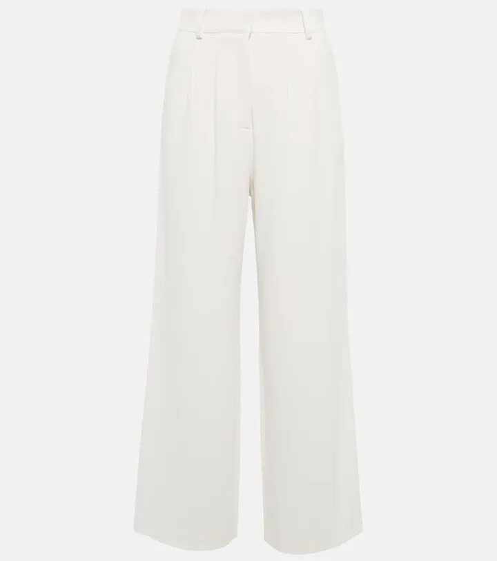 Pleated high-rise cropped pants