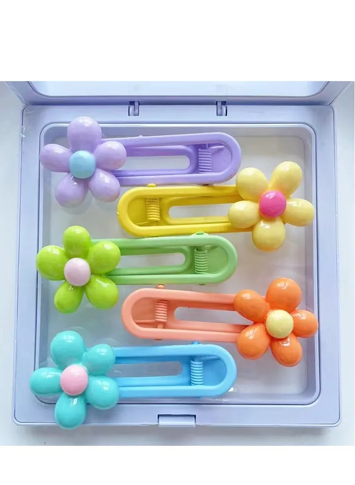 Children's hair clips, colorful flowers