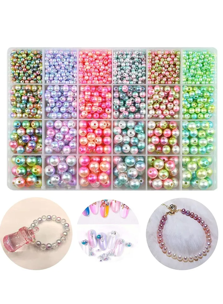 1890-Piece 4-10mm Mermaid Gradient Phantom Pearl For Jewelry Making DIY Bead Making Kit