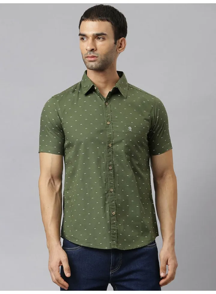 All-Over Printed Short Sleeve Shirt Forest