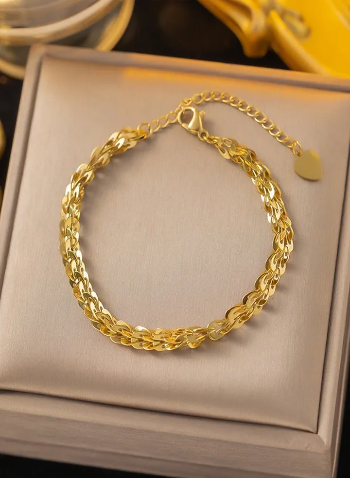 1 pcs Elegant and fashionable women's bracelet with titanium steel phoenix tail plain chain, versatile for daily parties and weddings