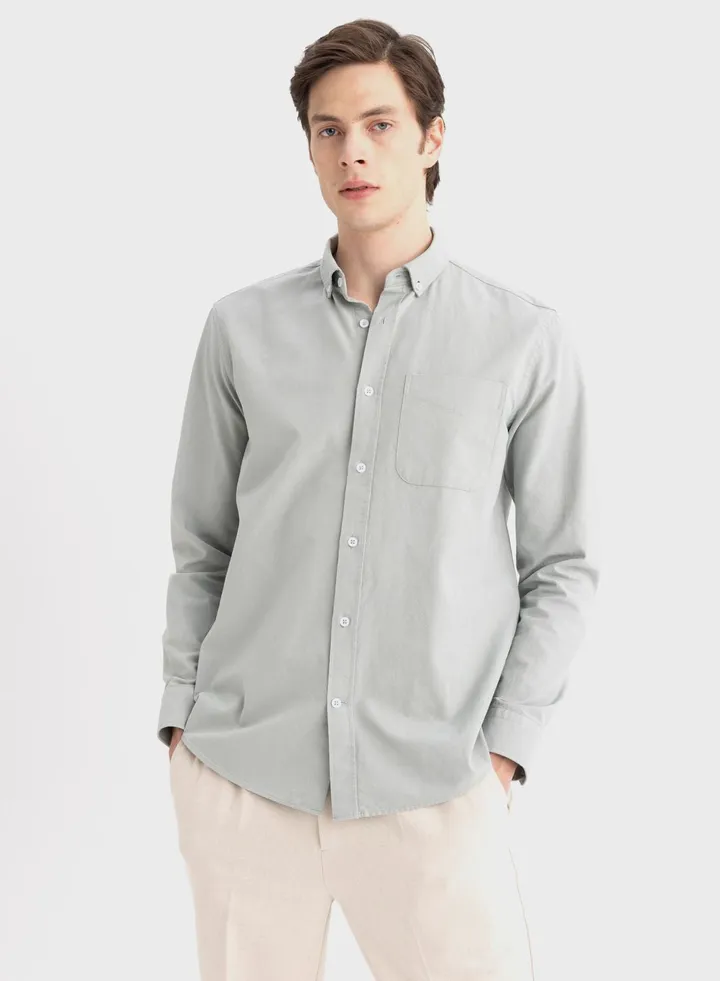 Regular Fit Oxford Long Sleeve Shirt
