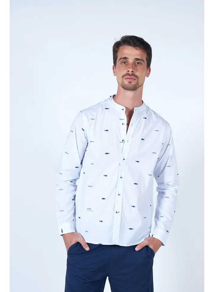 Tuna Waves in Blue Shirt