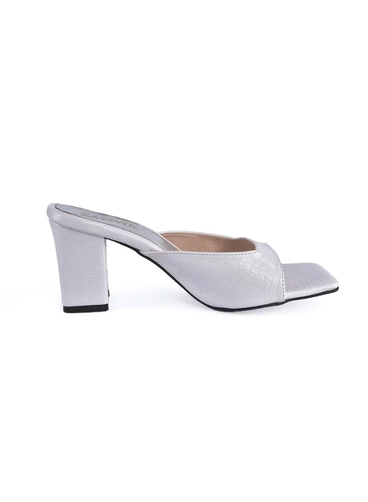 Heeled Sandal Crocodile Strap