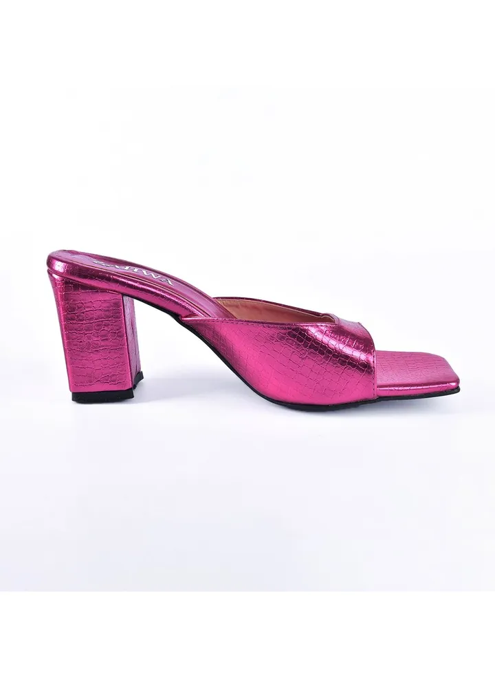Heeled Sandal Crocodile Strap